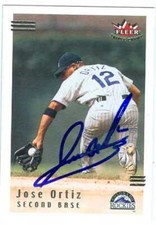 Jose Ortiz autographed Baseball Card (Rockies) 2002 Fleer Triple Crown #91