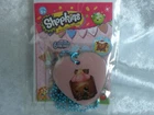 SHOPKINS FASHION TAG #2 CHEESE LOUISE on BLUE CHAIN w CHECKLIST and STICKERS