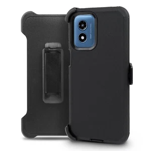 Pour Motorola Moto G Play 2024 Couverture de boîtier de défenseur+ Clip Holster construit dans l'écran