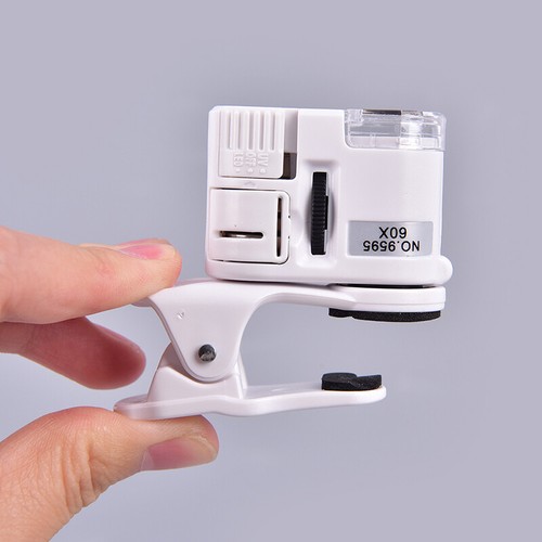 60x Universal Mobile Phone Mini Clip LED UV Lights Microscope Magnifier L SFW - Photo 6/12