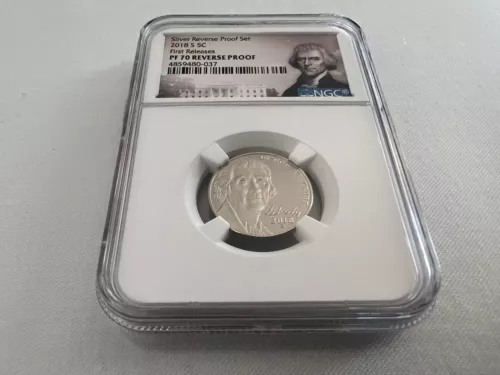 2018-S REVERSE PROOF JEFFERSON NICKEL FR. NGC PF70 U.C. "TOP POP" PORTRAIT LABEL