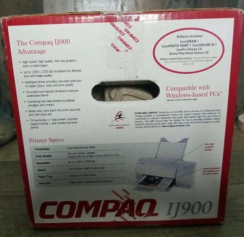Impresora de inyección de tinta color Compaq modelo IJ900 ¡NUEVA! Completo en caja original - Imagen 2 de 4