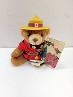 RCMP Wild Wonders Vtg Bear Beanbag Plush Northern Gifts EUC Uniform Mounty
