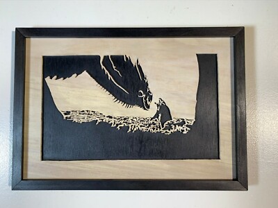 Unique John Snow Dragon Game of Thrones Scroll Saw Wood Art Ready To Hang