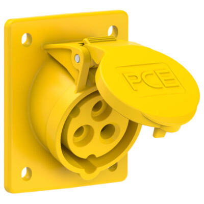 PCE CEE Flanged Socket Sloping 16 or 32A; 3, 4 or 5P, 4, 6 or 9H, IP44/IP54