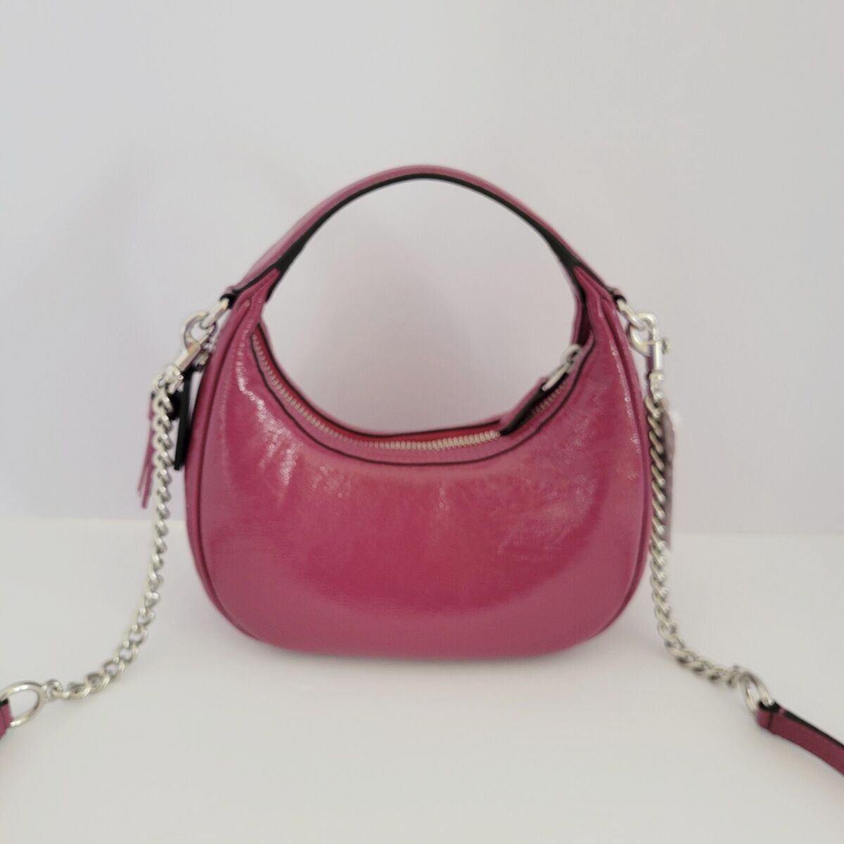 Coach CW036 Carmen Mini Crossbody Crinkled Pink Patent Coach CW036 Carmen Mini Crossbody Crinkled Pink Patent