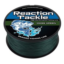 Reaction Tackle Braided Fishing Line Moss Green 4 and 8 Strands PE