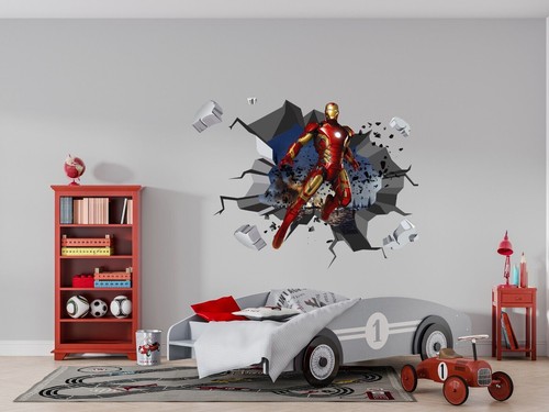 Iron Man Superheroe WALL EXPLOSION Decal Wall Sticker Home Decor Art Avengers 13 - 第 1/2 張圖片