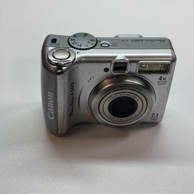 Canon PowerShot A560 7.1MP Silver Digital Camera Tested Working | eBay