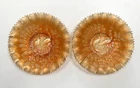 Antique Carnival Glass ~ Pair Of Northwood   Peacocks On The Fence Bowls