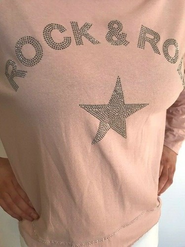 NEW SUGAR BABE COTTON SEQUIN “ROCK & ROLL “ SWEATSHIRT T-SHIRT TOP UK 10 - 14 - Picture 7 of 20
