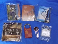 Lot of Religious Items Pocket Knife Mini Screwdrivers Tire Guage Keychain