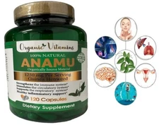 ANAMU  (Petiveria Alliacea) 120 Dried Herb Powder  Guinea Hen 1250 mg CAPSULES 