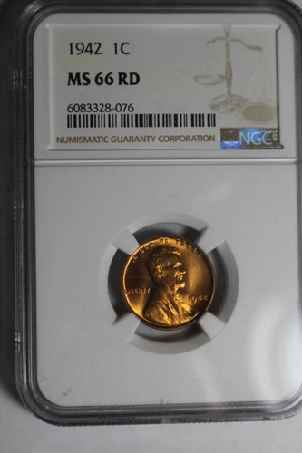 1942 MS66 RD Lincoln Wheat Cent