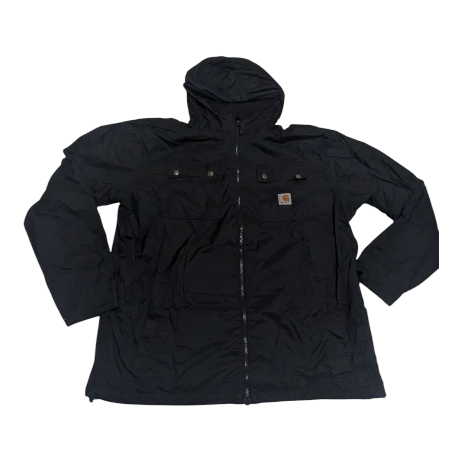 Carhartt Rockford Men's Black 100% Nylon Parka Jacket with Zip Snap Closure Size XL