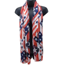 Unbranded Unisex Scarf Red White Blue American Flag USA Bonnie Blue 13"x60"