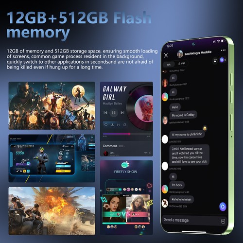7,38" Neu entsperrt Android 14 Handy 12GB+512GB Smartphone Dual SIM 72+108MP - Bild 8 von 19
