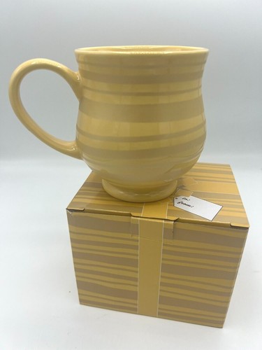 Temptations By Tara Coffee Mug Cup 16oz Stripe Gift Box Yellow Gray Pink QVC NEW - Picture 24 of 27