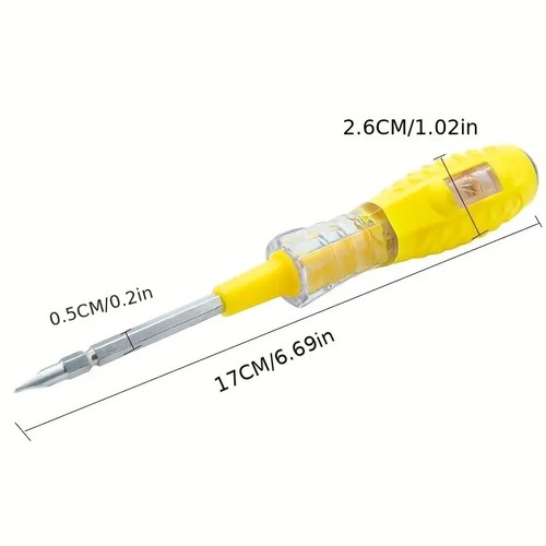 The Electrician's Dream Multifunctional Voltage Tester Pen Screwdriver Yellow - Picture 2 of 7