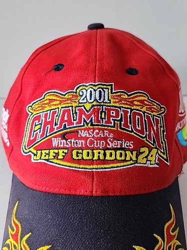 Jeff Gordon #24 2001 Winston Cup Champion Hat Chase Authentics NASCAR Flames - Picture 5 of 9