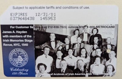Emigrant Saving Bank, James Hayden, 25yr old NYC MetroCard, Mint condition