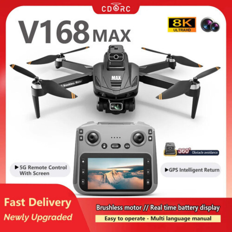 2026 V168 Pro MAX GPS Drone 8K HD Camera 5G WiFi FPV | Long Range Foldable UK