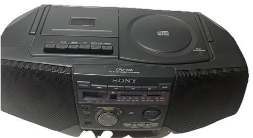 Sony CFD-V35 AM/FM/CD/Cassette Boombox Portable Mega Bass - getestet & funktioniert - Bild 2 von 6