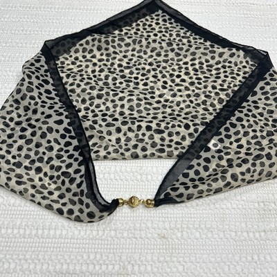 Black & Tan Leopard Print 24  Square Women s Scarf Magnetic Clip New Giftable