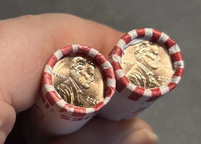 2025 Pennies Two Roll Set  - One P and One D - Brilliant Uncirculated - Image 3 of 3