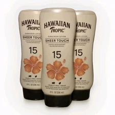 Hawaiian Tropic Sheer Touch Broad Spectrum SPF 15 Sunscreen Lotion• 3 Pack