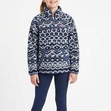 Vineyard Vines Girls Size XL Fair Isle Exploded Sherpa 1/4 Zip Pullover Fleece