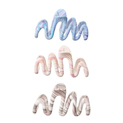 3 Marble Wave Claw Clips