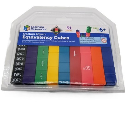 Learning Resources Fraction Tower Equivalency Cubes 51 Piece Math Set NEW