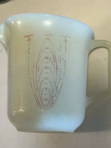 Vintage Tupperware 2 Cup Measuring Pitcher Pour 16oz Raised Red Letters USA - 第 4/8 張圖片