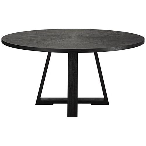 Uttermost Gidran Round Contemporary Wood Dining Table in Black - Picture 4 of 7