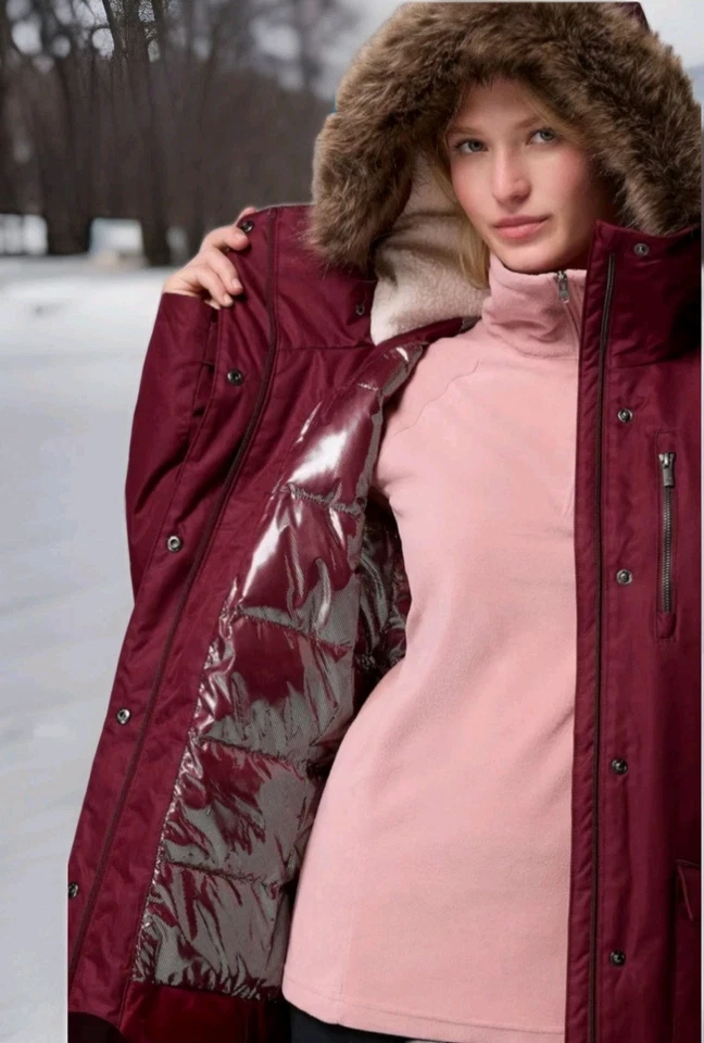 Womens Columbia Suttle Mountain Long Omni Heat Hooded Jacket Sz Small (Lg Photo) - Image 2 of 4