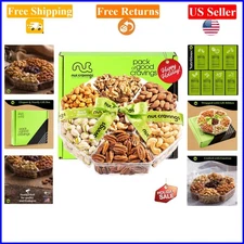 Christmas Nut Gift Basket 7 Assortments, 16oz, Holiday Ribbon, Kosher