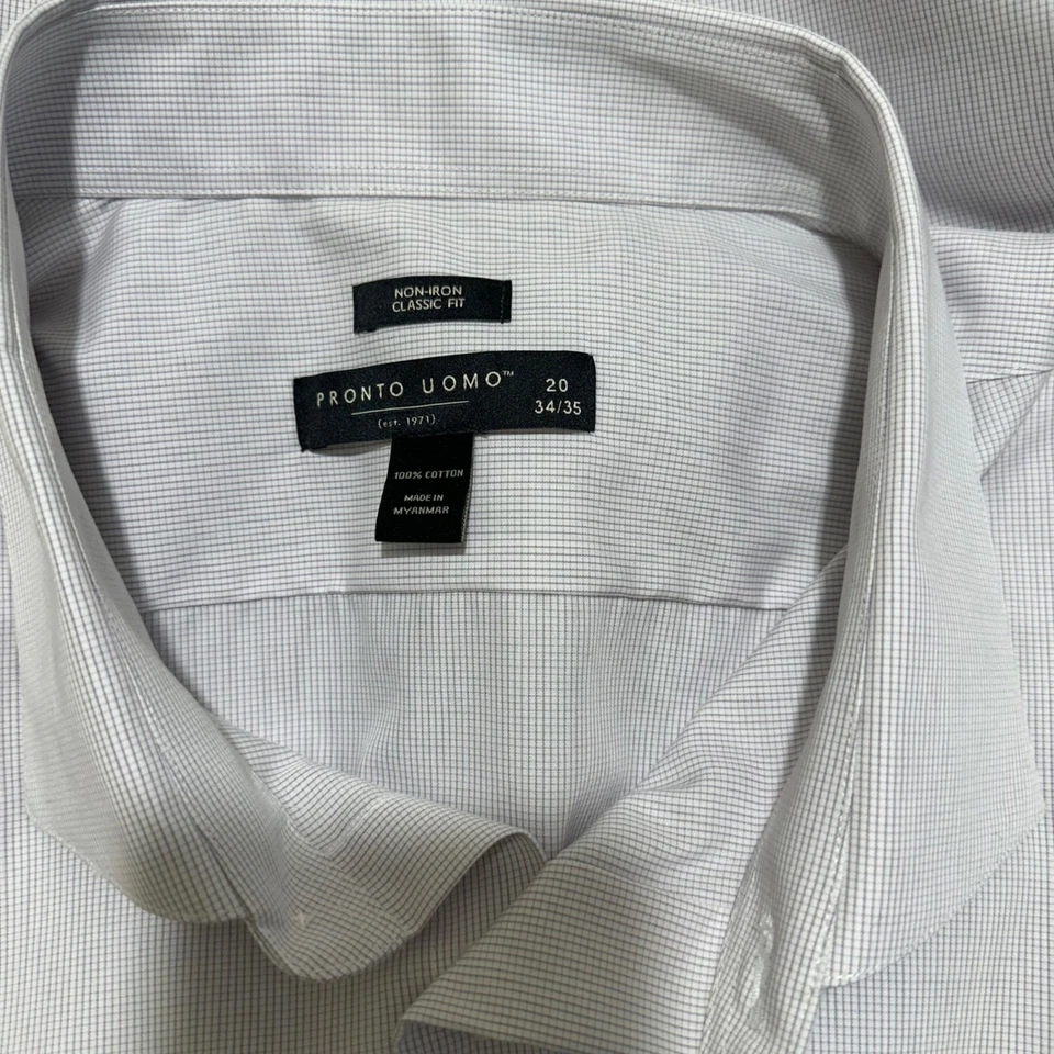 Camisa de vestir Pronto Uomo para hombre talla 20 34/35 (4XB) calce clásico sin planchar Foto 4 de 4
