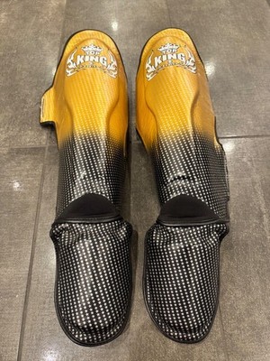 TKB Top King Boxing Shin Guards Super Star Gold Black