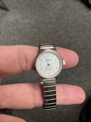 Vintage Acqua Timex Indiglo Watch Womens Silver Tone 23mm Stretch