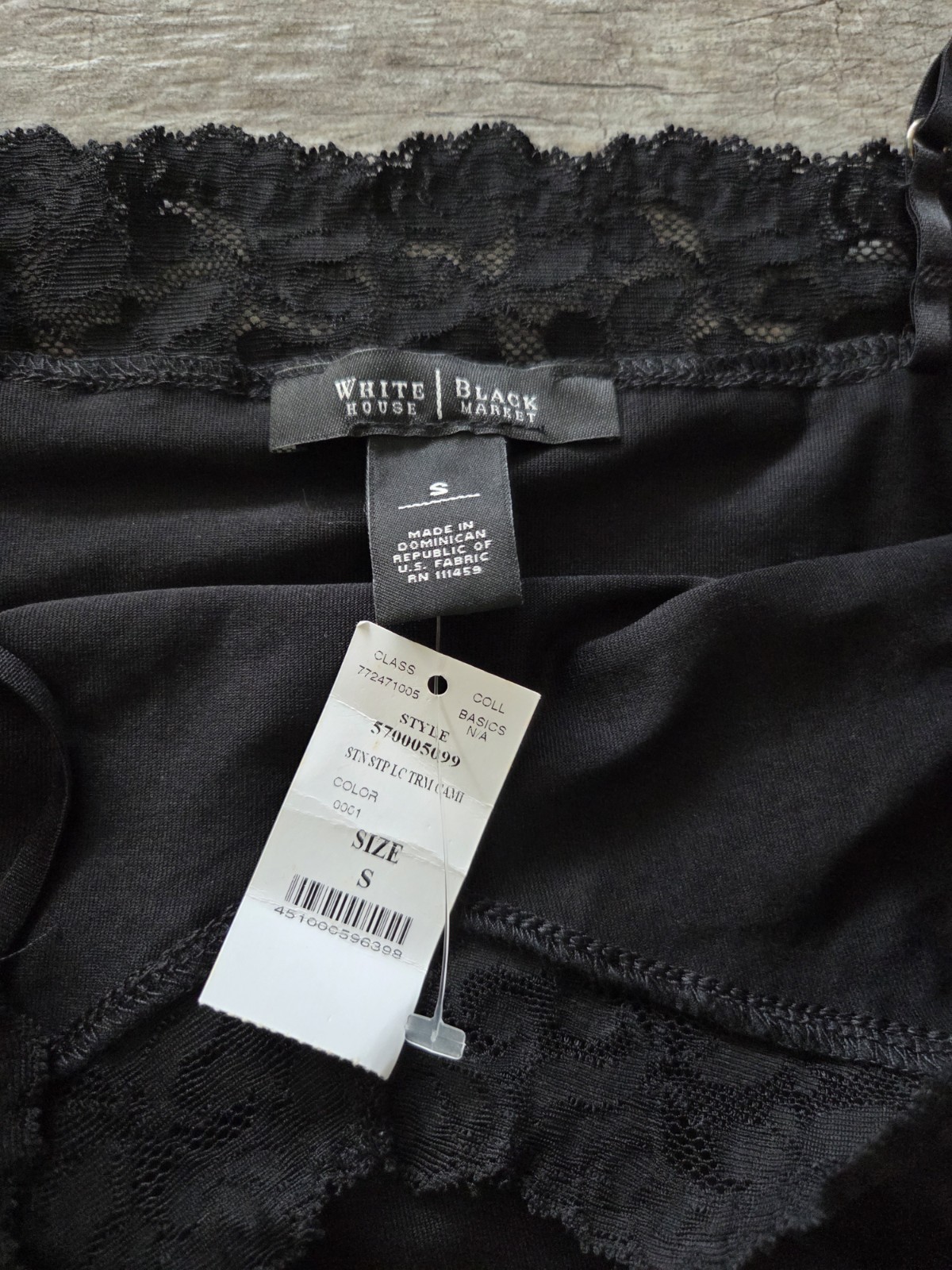 White House Black Market Lace Trim Cami Tank Top Women’s Small New W/ Tags