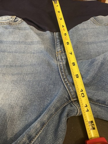 PINK BLUSH Maternity Straight Leg Distressed Pull On Jeans Size 29 (32) - Picture 10 of 12