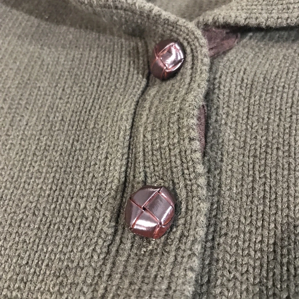 Ralph Lauren Cárdigan Suéter Para Hombres XXL Verde Marrón Chal Cuello Codo Parche De Colección Foto 4 de 4