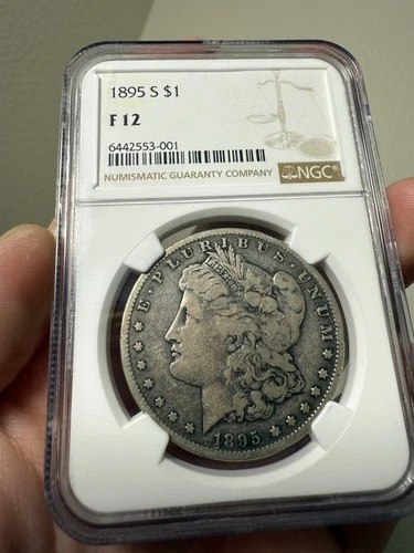 1895-S MORGAN SILVER DOLLAR NGC F-12 Nice Look