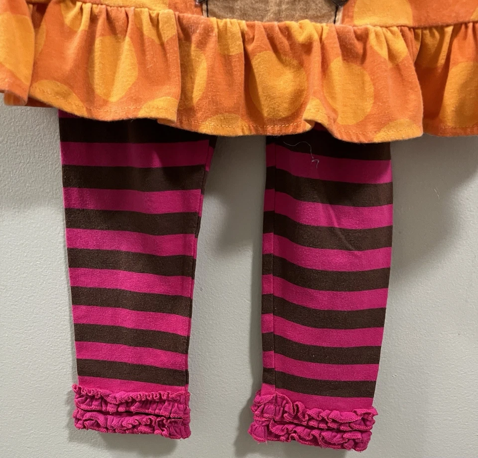 Emily Rose Niñas Acción de Gracias Otoño Traje Pavo Aplique Volantes Talla 5. Rayas Foto 4 de 4