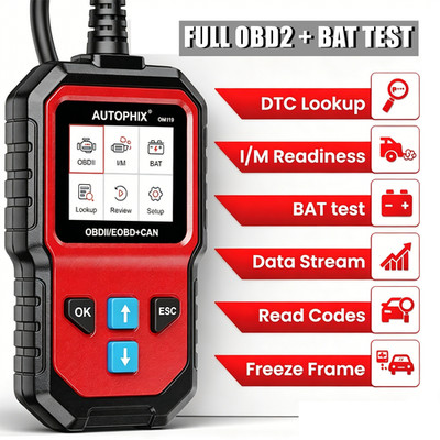 Professional OBDII Code Reader Scanner Battery Test Live Data Vehicle Scan Tool