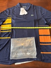 BRAND NEW Lacoste Sport Men's XL Navy Orange Yellow Polo Shirt
