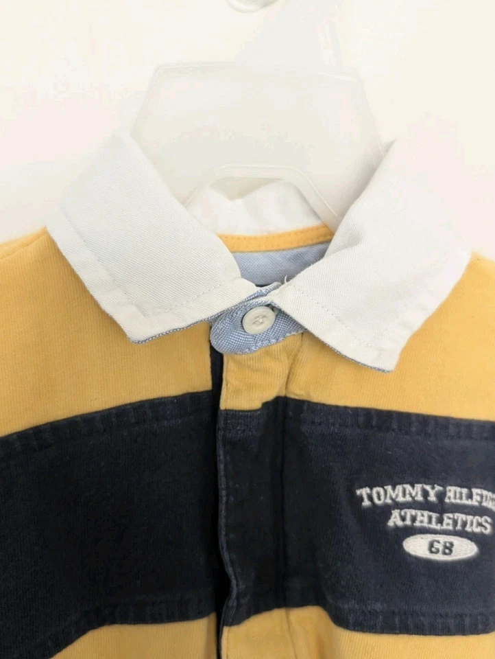 Tommy Hilfiger Colorblock Body Rugby Talla 12-18 Meses Rayas Amarillo Azul Foto 4 de 4