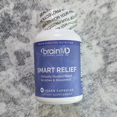 BrainMD Smart Relief Vegan Dietary Supplement 60 Capsules Exp 08/2027