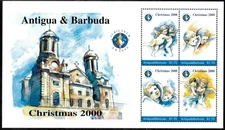 Antigua 2000 - Christmas Art - Souvenir Stamp Sheet - Scott #2417 - MNH